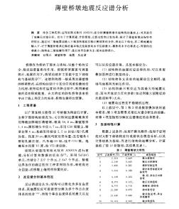 薄壁桥墩地震反应谱分析