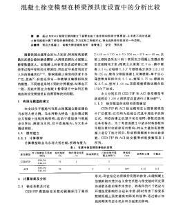 混凝土徐变模型在桥梁预拱度设置中的分析比较