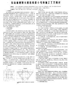 东山通建特大桥连续梁0号块施工工艺探讨