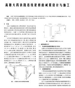 高墩大跨鐵路連續(xù)梁橋的減震設(shè)計(jì)與施工