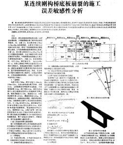 某连续刚构桥底板崩裂的施工误差敏感性分析