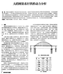 大跨刚架系杆拱桥动力分析