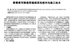 新秦家河隧道穿越洞顶浅埋冲沟施工技术