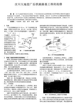 汶川大地震廣岳鐵路路基工程的搶修