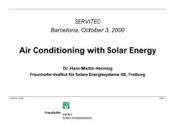 Air Conditioning with Solar Energy