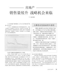 房地产销售量续升战略机会来临