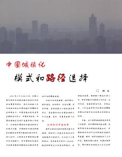 中国城镇化的模式和路径选择
