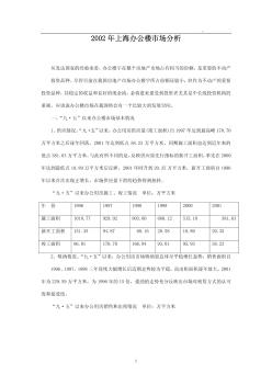 2002年上海写字楼市场分析