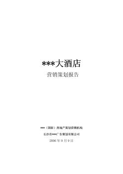 2006年湖南邵阳某酒店营销策划报告