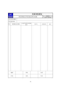 项目新技术开发或应用计划表