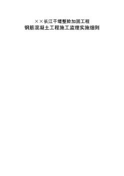 长江干堤整险加固工程钢筋混凝土工程施工监理细则