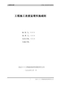 北京某监理公司进度监理细则