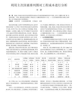 利用主次因素排列图对工程成本进行分析