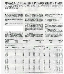 不同配合比對(duì)再生混凝土抗壓強(qiáng)度的影響分析研究