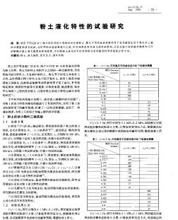 粉土液化特性的試驗研究