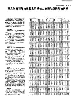 黑龙江省西部地区粉土及粘性土液限与塑限经验关系