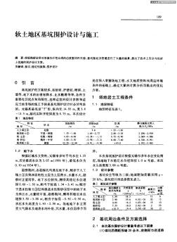 软土地区基坑围护设计与施工