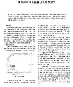 珠海郵政綜合樓基坑設(shè)計及施工