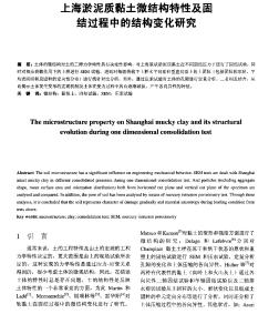 上海淤泥质黏土微结构特性及固结过程中的结构变化研究