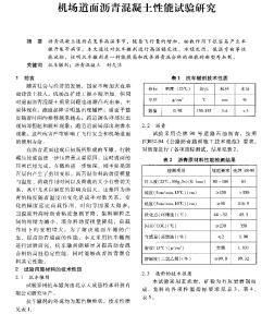 機(jī)場道面瀝青混凝土性能試驗(yàn)研究