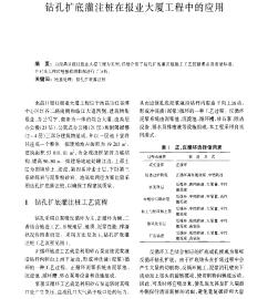 钻孔扩底灌注桩在报业大厦工程中的应用