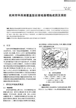杭州市环西湖覆盖型岩溶地面塌陷成因及预防