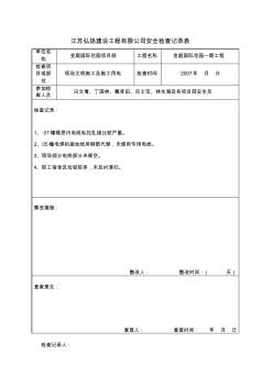 江苏弘扬建设工程有限公司安全检查记录表