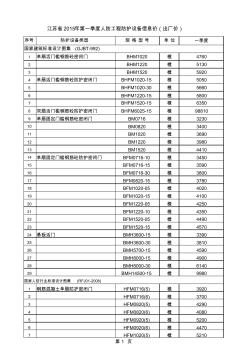 江苏省2015年第1季度人防工程防护设备信息价