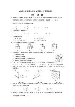 江苏省盐城市滨海县九级总复习第二次调研检测数试题苏科版