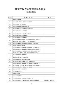 江西省建筑工程安全资料总目录