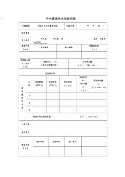 污水管道闭水试验记录(1)