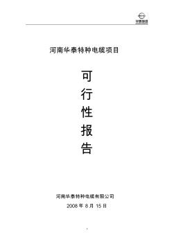 河南华泰特种电缆项目可行性分析报告(二)