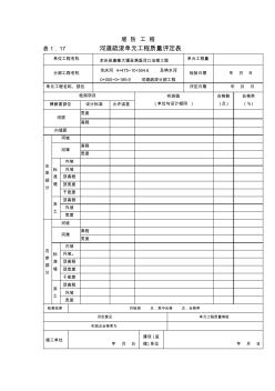 河道疏浚单元工程质量评定表(10)