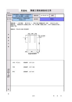 泵基礎(chǔ)隱蔽工程檢查驗(yàn)收記錄