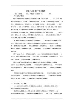 洋里污水处理厂实习报告