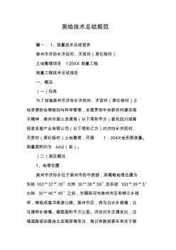 測繪技術(shù)總結(jié)規(guī)范