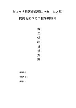 浔阳区疾控中心大院场地改造工程施工组织设计