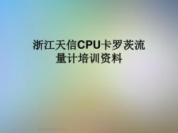 浙江天信CPU卡罗茨流量计培训资料