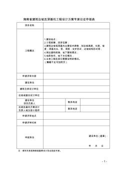 海南建筑边坡及深基坑工程设计方案专家论证申报表项目名称工程