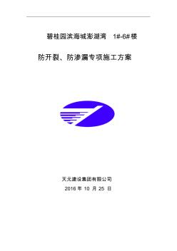 海阳碧桂园防开裂、防渗漏专项施工方案