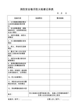 消防安全每月防火检查记录表 (2)