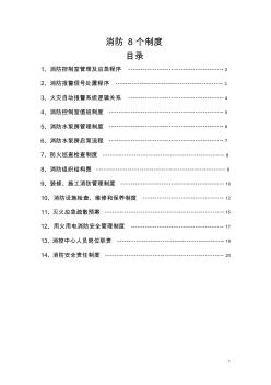 消防控制室8个制度-上墙