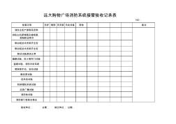 消防系统接管验收记录表