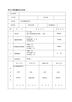 涵洞分部分项工程验收记录表