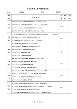 深圳某公司中高层管理人员试用期考核表