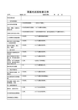 深基坑巡视检查记录表