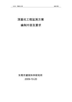 深基坑工程监测方案