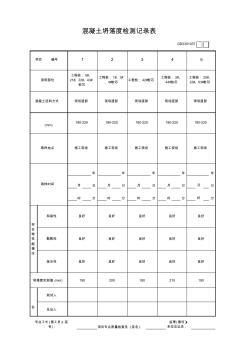 混凝土塌落度检测记录表GD2301037