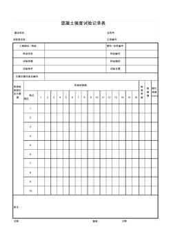 混凝土強(qiáng)度試驗(yàn)記錄表