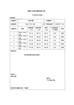 混凝土抗?jié)B試模校驗(yàn)記錄 (2)